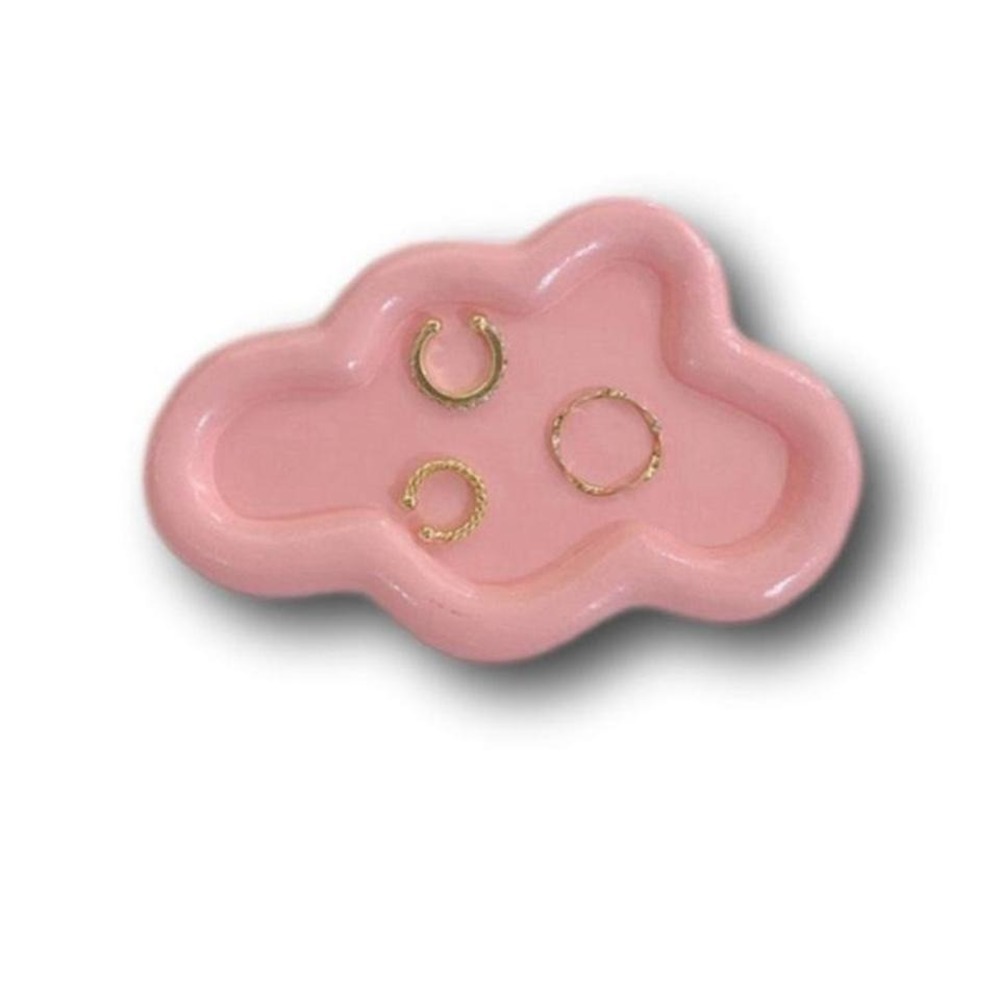 Cloud Trinket Dish Jewelry Tray Ring Holder Decor Cute Aesthetic Pink
